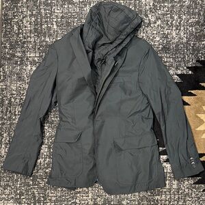 Banana Republic Men's Hunter Green Hooded Jacket Waterproof 38R